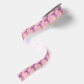 Ruban En Satin Art floral botanique d'iris pourpre (Dos)
