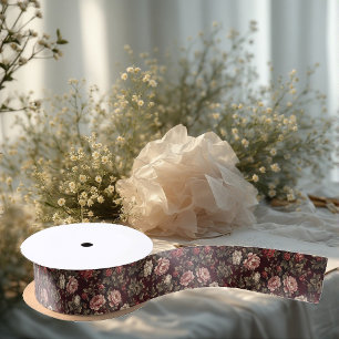 Ruban En Satin Art floral romantique de Noël en chinoiserie burgo