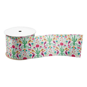 Ruban En Satin Art floral traditionnel mexicain Couleurs vives