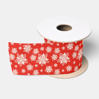 Ruban En Satin Art populaire Poinsettia Rustique Noël hiver Flora