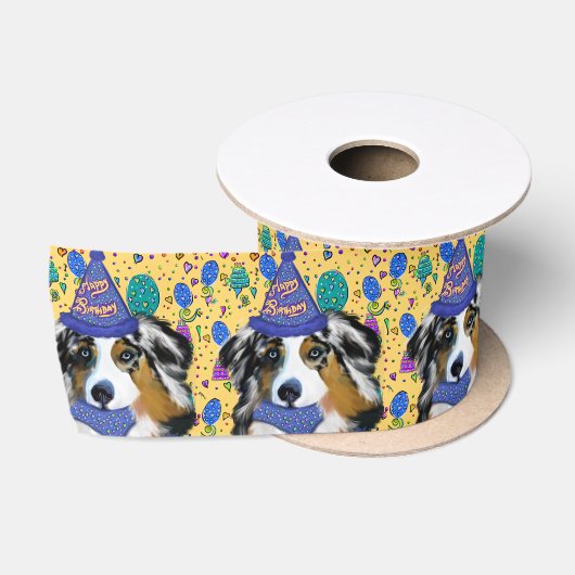 RUBAN EN SATIN AUSTRALIAN SHEPHERD (Bobine)