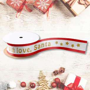 Ruban En Satin Avec amour père Noël Texte personnalisé Noël