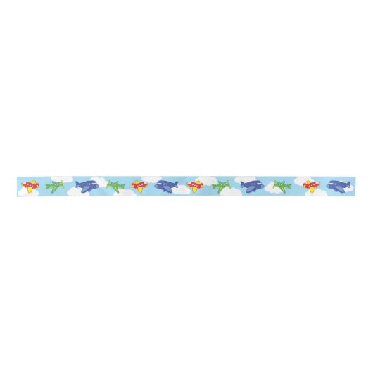 Ruban En Satin Avions et Jets mignons 1ère fête d'anniversaire (Devant)