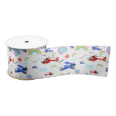 Ruban En Satin Avions, hélicoptères et ballons Ruban satiné (Bobine)