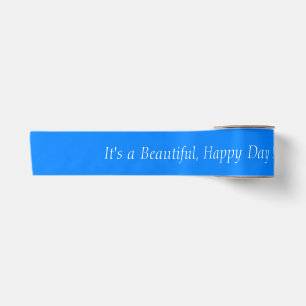 Ruban En Satin Azure Blue 0080FF - Message personnalisé ou blanc