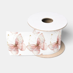 Ruban En Satin Baby Shower Fille Fleur de Sauvage Papillon Bohème