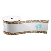 Ruban En Satin Baby shower Garçon bleu Giraffe (Bobine)