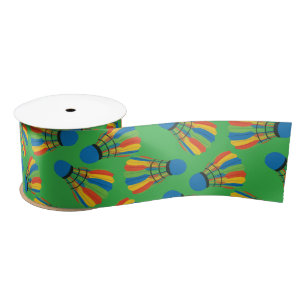Ruban En Satin Badminton Shuttlecock Design