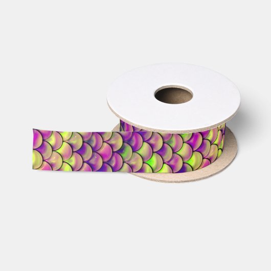Ruban En Satin Balances violettes et vertes (Bobine)