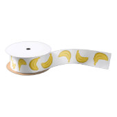 Ruban En Satin Bananes allantes dans le blanc (Bobine)