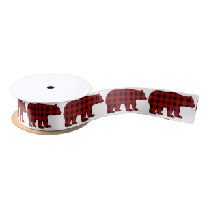 Ruban En Satin Bande-cadeau motif de l'ours de bûcheron