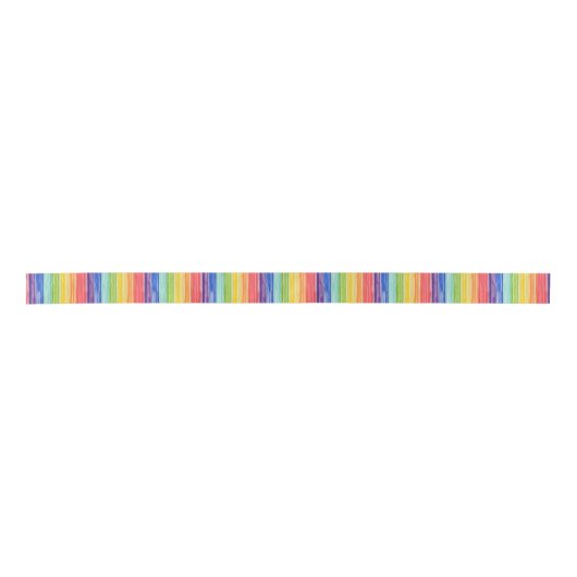 Ruban En Satin Bandes arc-en-ciel inondées (Devant)