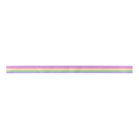 Ruban En Satin Bandes arc-en-ciel pastel (Devant)