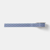 Ruban En Satin Bandes de zigzag gris bleu (Devant)