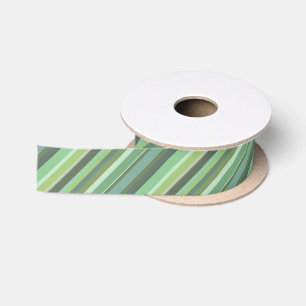 Ruban En Satin Bandes diagonales vert olive