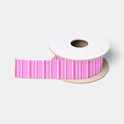 Ruban En Satin Bandes roses (Bobine)