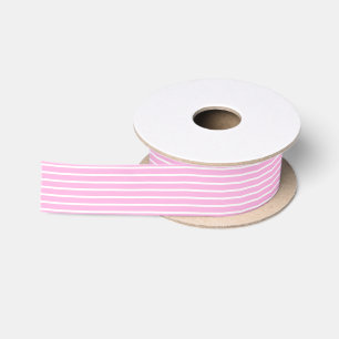Ruban En Satin Bandes roses et blanches