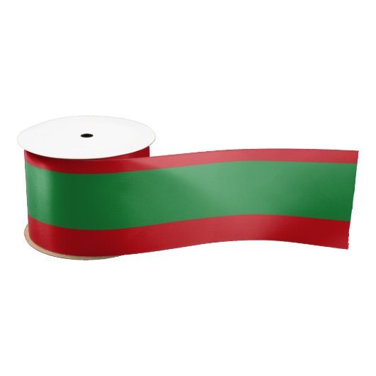 Ruban En Satin Bandes rouges et vertes (Bobine)
