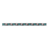 Ruban En Satin Bandes turquoises de gris bordeaux (Devant)
