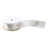 Ruban En Satin Baptême personnalisé Gold Palm Cross (Bobine)