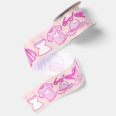 Ruban En Satin Barbiecore rose et rose chaud (Dos)
