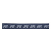 Ruban En Satin Bear Walking Marine Blue Circle Motif Faune (Devant)