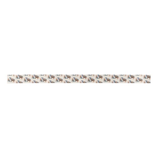 Ruban En Satin Beaux chevaux Western Boho Style Motif (Devant)