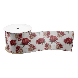 Ruban En Satin Belles Roses Rouges Printemps Réception de Mariage