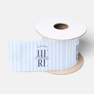 Ruban En Satin Bénédictions en fleurs ici Bleu Baby Shower Mari