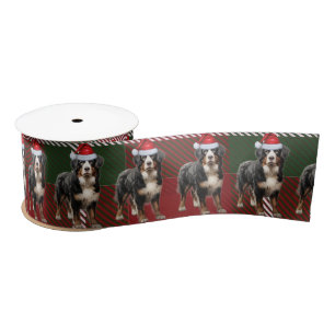 Ruban En Satin Bernese Mountain Dog Vacances Plaid Drôle Noël
