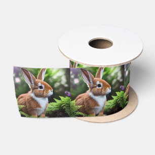 Ruban En Satin "Betsy le lapin : Un Brown sucré et blanc délice"
