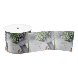 Ruban En Satin Bible de mariage avec bouquet de muguet