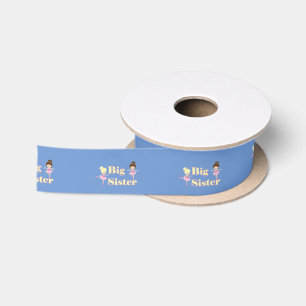 Ruban En Satin Big Soeur Ballerina Sibling Blue Satin Ribbon