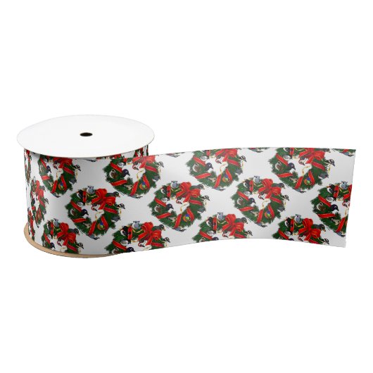 Ruban En Satin Birdorable NA Jardin Birds Christmas Wreath (Bobine)