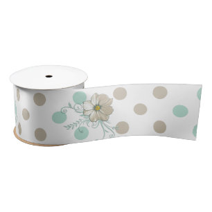Ruban En Satin BISQUE MINT POINTS STRIPES Ruban