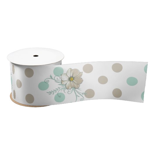 Ruban En Satin BISQUE MINT POINTS STRIPES Ruban (Bobine)