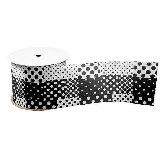 Ruban En Satin Black White Fashion Polka Dots Style Design