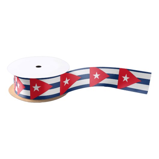 Ruban En Satin Blanc bleu rouge de drapeau du Cuba (Bobine)