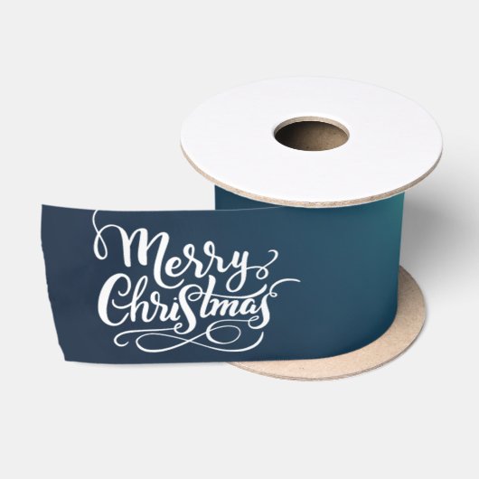 Ruban En Satin Blanc Joyeux Noël, Noël vert (Bobine)