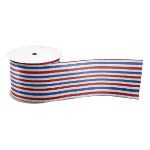 Ruban En Satin Blancs rouges et bleus