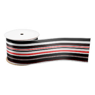 Ruban En Satin Blancs rouges et noirs