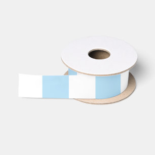 Ruban En Satin Bleu, Blancs, Motif rayé