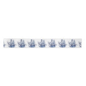 Ruban En Satin Bleu et blanc Delft voilier en mer (Devant)