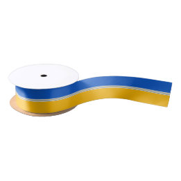 Ruban En Satin Bleu et Jaune en or