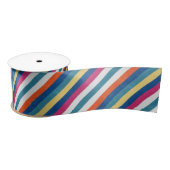 Ruban En Satin Bleu framboise Orange Jaune Blancs Motif (Bobine)