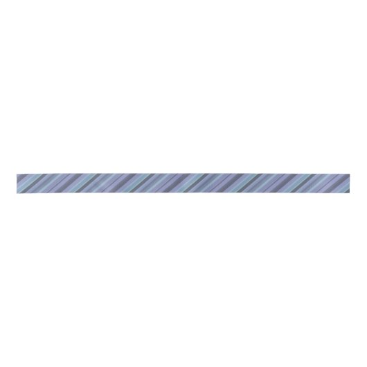 Ruban En Satin Bleu-gris bandes diagonales (Devant)