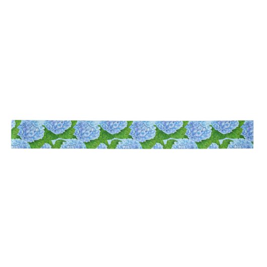 Ruban En Satin Bleu hydrangea waterolor motif ruban satin (Devant)