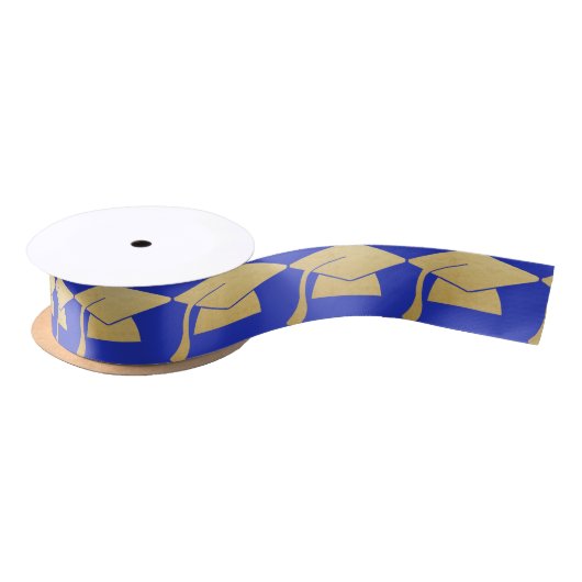 Ruban En Satin Bleu marine de la feuille d'or | de Faux de (Bobine)
