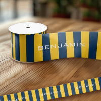 Bleu marine et jaune rayures de rugby Nom personna