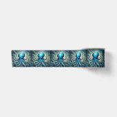 Ruban En Satin Bleu Octopus Acrylique Abstraite, (Devant)